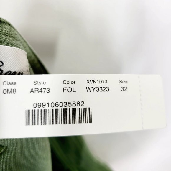 J CREW Army Green Mini Denim Skirt 32 High Waist Button Front NEW - Picture 7 of 11